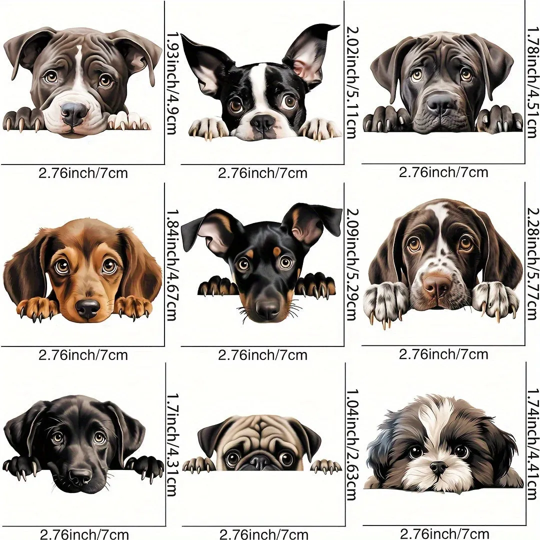 9Piece Peeping Dog Heat Transfer Kit for DIY Personalization