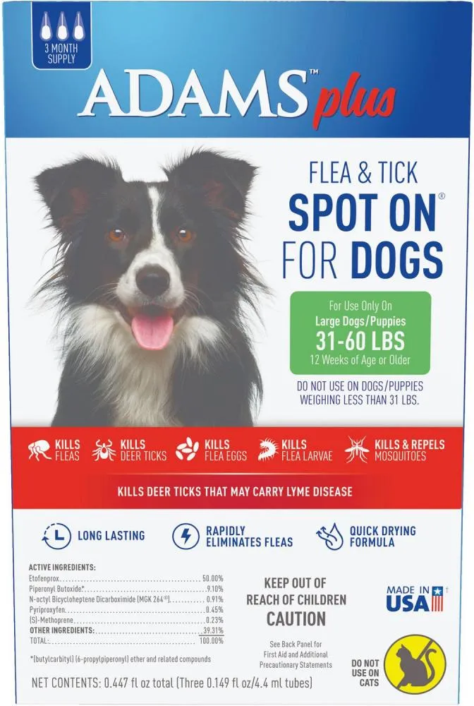 Adams Plus Flea & Tick Prevention Spot On for Large Dogs