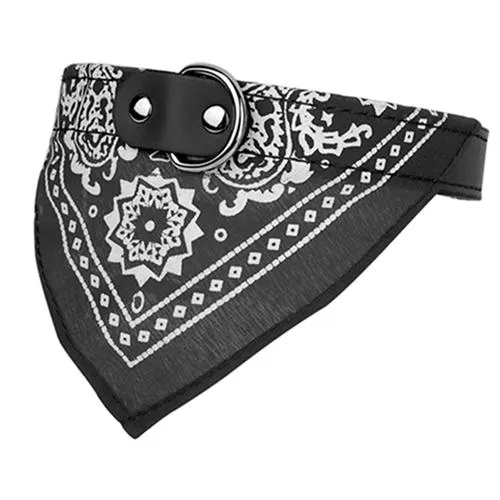 Adjustable Bandana Leather Pet Collar