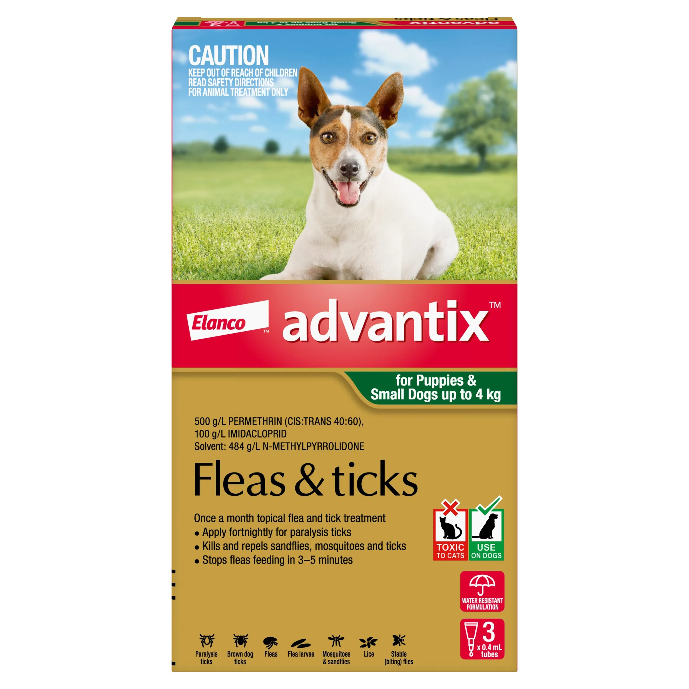 Advantix Flea & Tick Treatment for Small Dogs 0-4kg 3 Pack