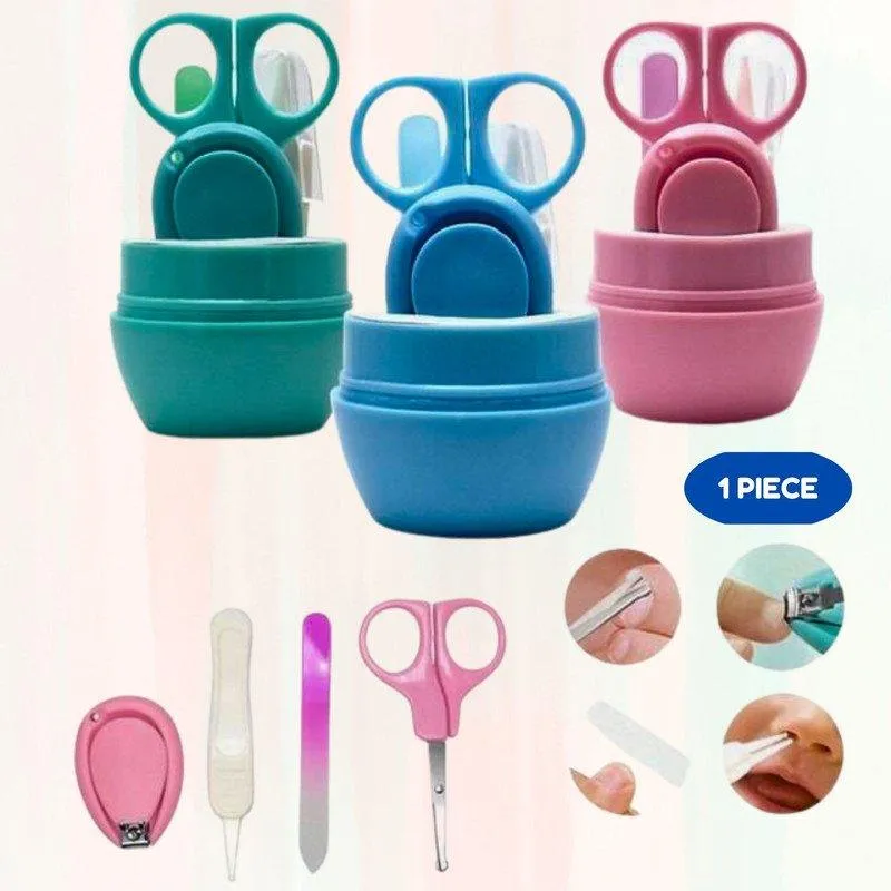 Baby Grooming  Kit (Nail Clipper, Scissors, File and Tweezer) , 1 Piece , Random Color