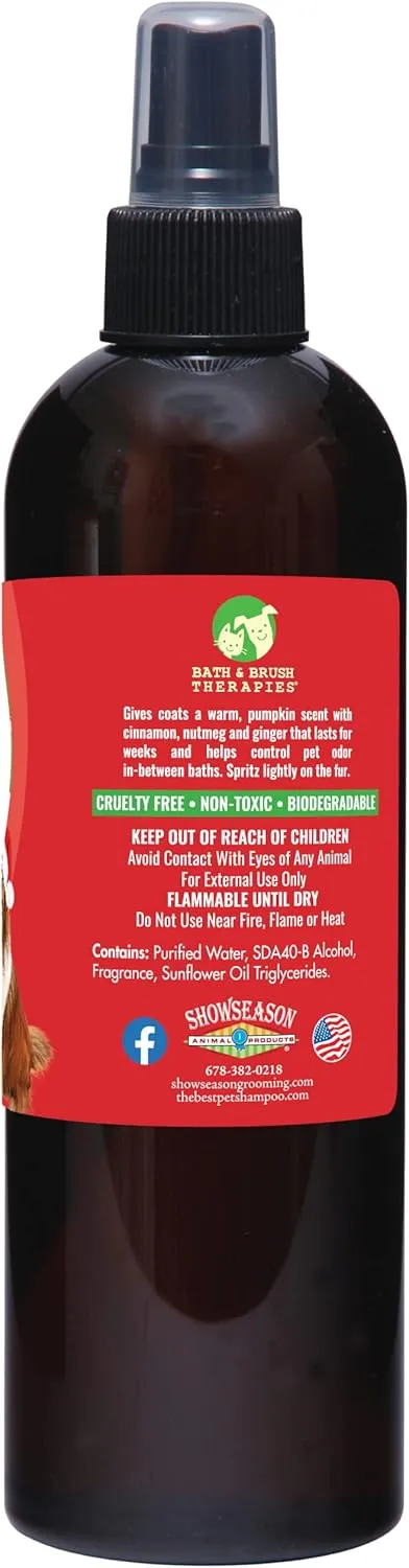 Bath & Brush Therapies Pumpkin Spice Pet Cologne 12.5 oz For Dogs | Long-Lasting Odor Eliminator | Cruelty-Free | Paraben-Free | Biodegradable | Made in USA