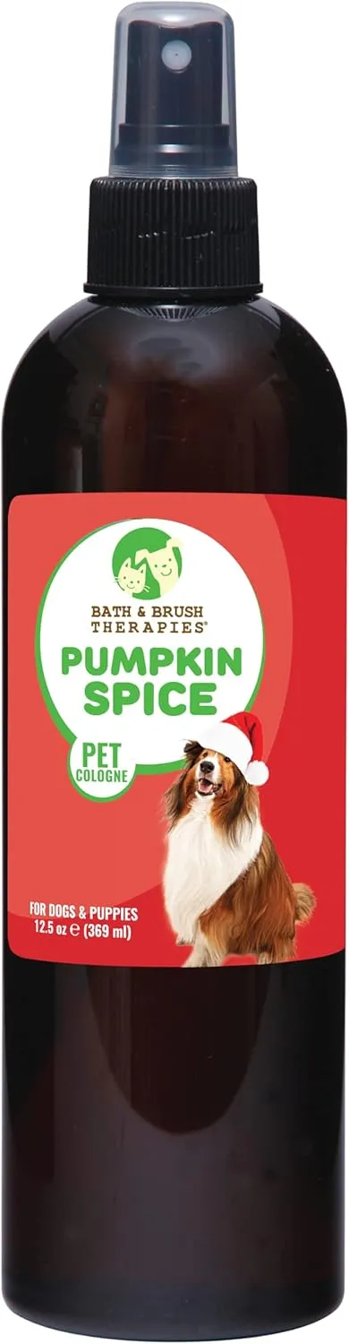 Bath & Brush Therapies Pumpkin Spice Pet Cologne 12.5 oz For Dogs | Long-Lasting Odor Eliminator | Cruelty-Free | Paraben-Free | Biodegradable | Made in USA