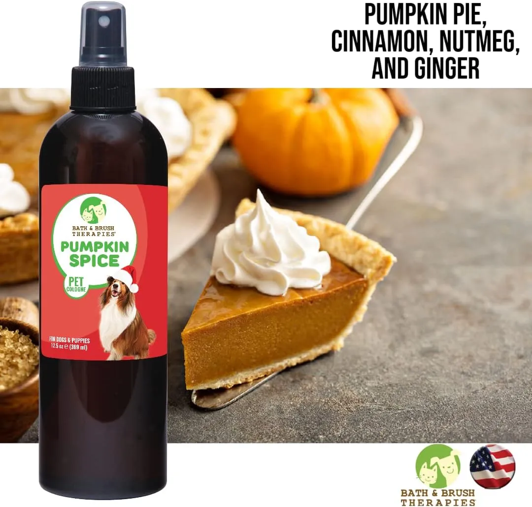 Bath & Brush Therapies Pumpkin Spice Pet Cologne 12.5 oz For Dogs | Long-Lasting Odor Eliminator | Cruelty-Free | Paraben-Free | Biodegradable | Made in USA