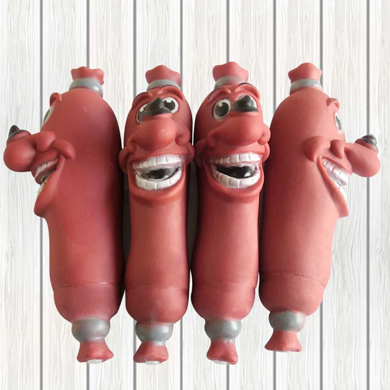 Brown Chew Toy Rubber Sausage For Pets