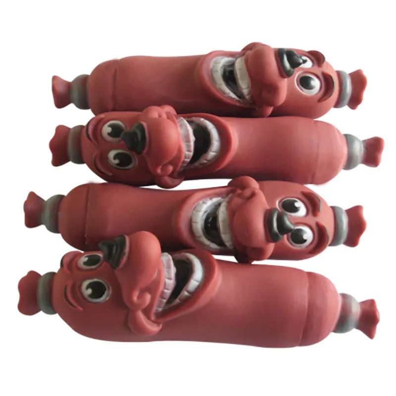 Brown Chew Toy Rubber Sausage For Pets