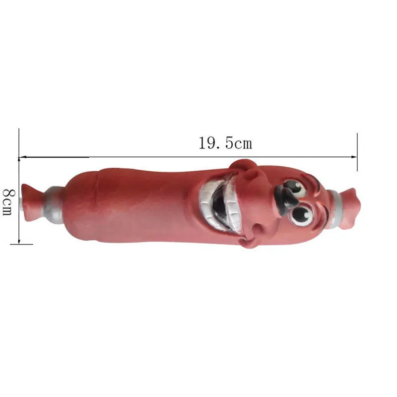 Brown Chew Toy Rubber Sausage For Pets