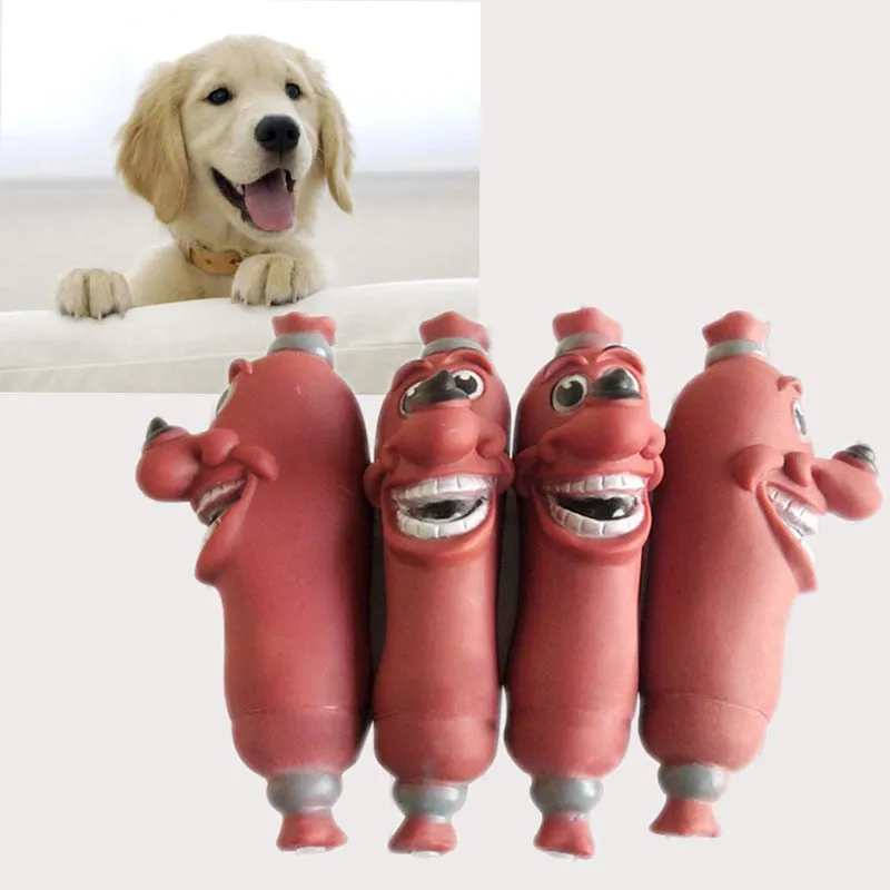 Brown Chew Toy Rubber Sausage For Pets