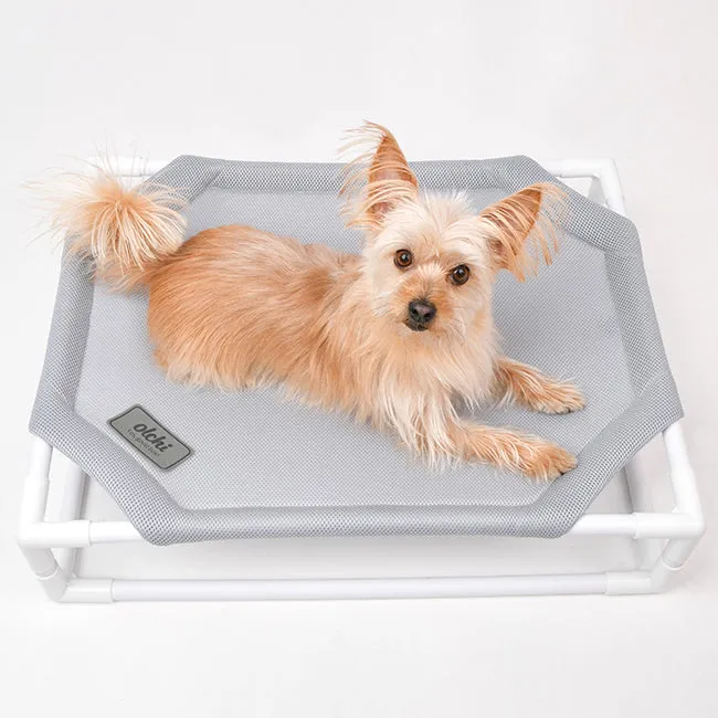 camping elevated dog bed - grey