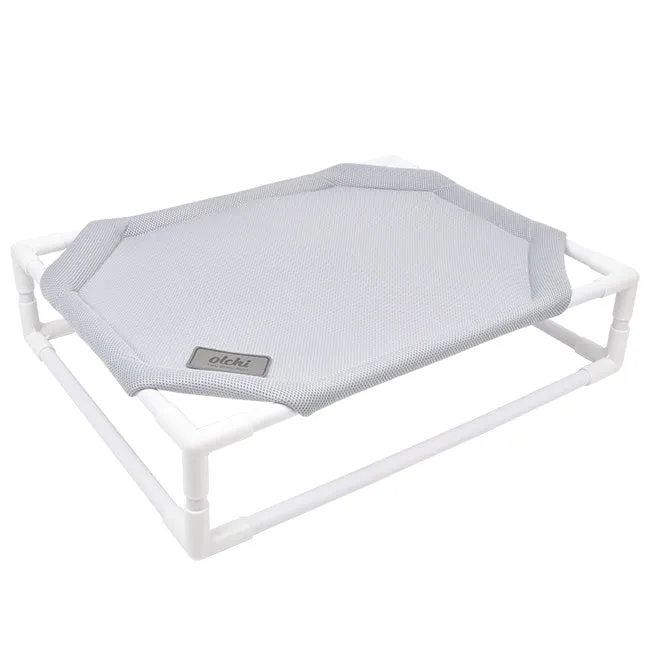 camping elevated dog bed - grey