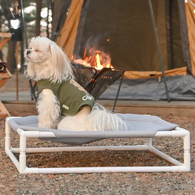 camping elevated dog bed - grey