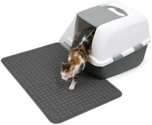 Catit Cat Litter Mat Rectangle Non-Slip Litter Trapping Mat Soft & Comfortable, Easy to Clean for All Cat Litter Types  Large