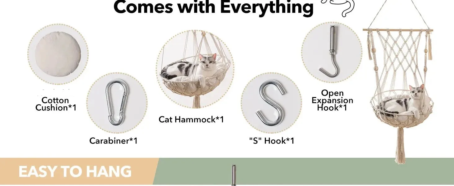 Cotton Tapestry Cat Hammock Bed