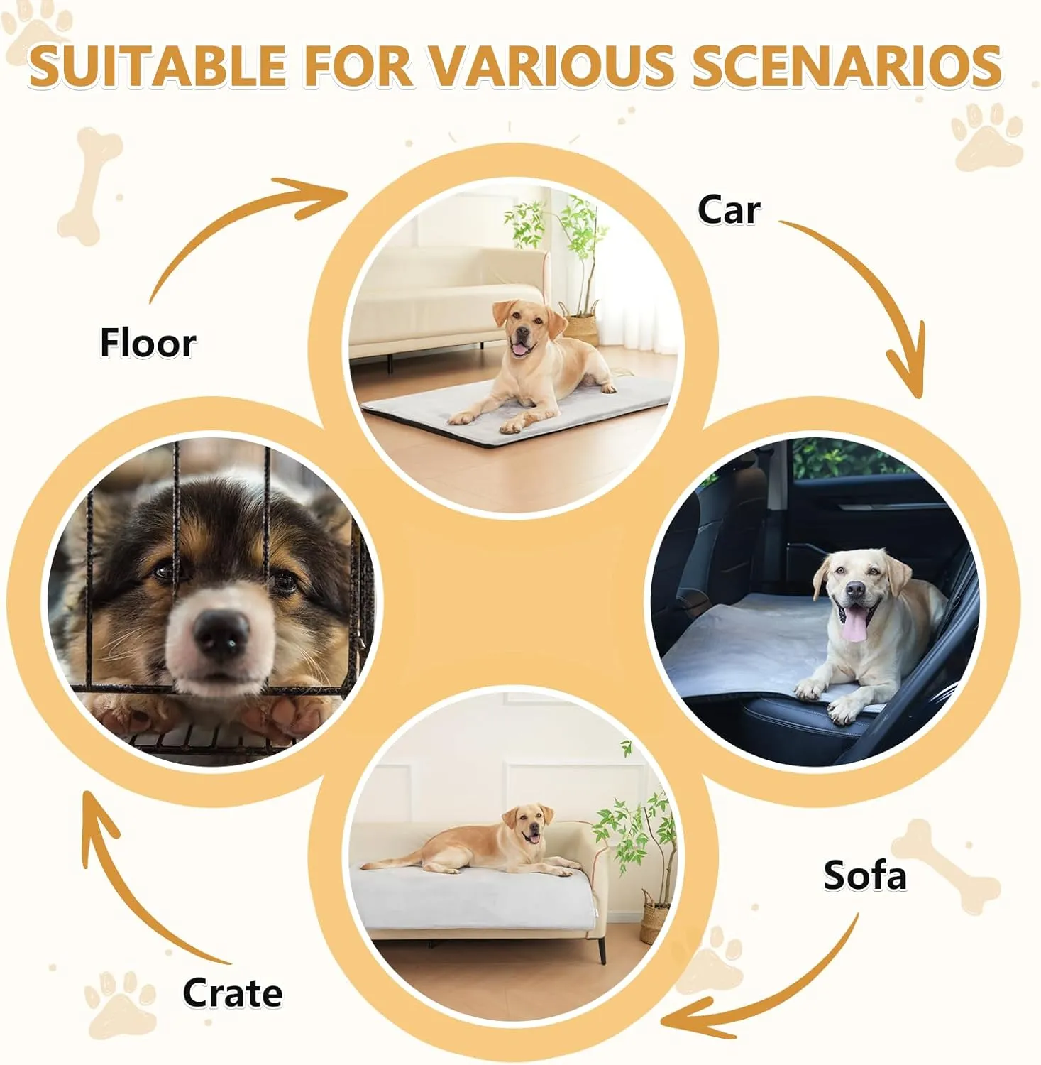 Dog Bed Washable Dog Beds Dog Mat High Resilience Foam Kennel Mat with Anti-Slip Bottom Soft Flannel Dog Crate Pad for Small Medium Dog, 29" x 21" Dog Cat Sleeping Floor Pad, Gray