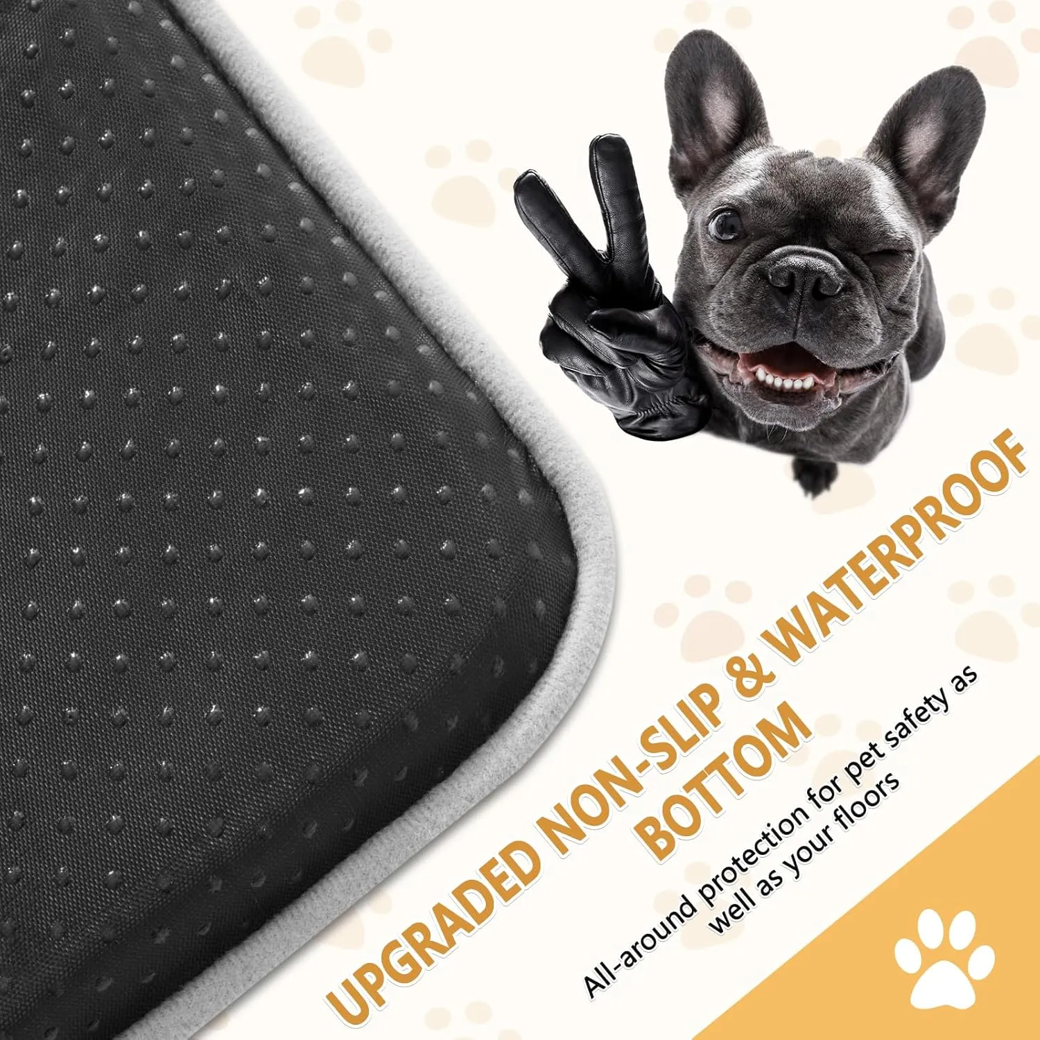 Dog Bed Washable Dog Beds Dog Mat High Resilience Foam Kennel Mat with Anti-Slip Bottom Soft Flannel Dog Crate Pad for Small Medium Dog, 29" x 21" Dog Cat Sleeping Floor Pad, Gray