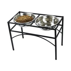 Dual Elevated Raised Pet Bowl - Stainless Steel