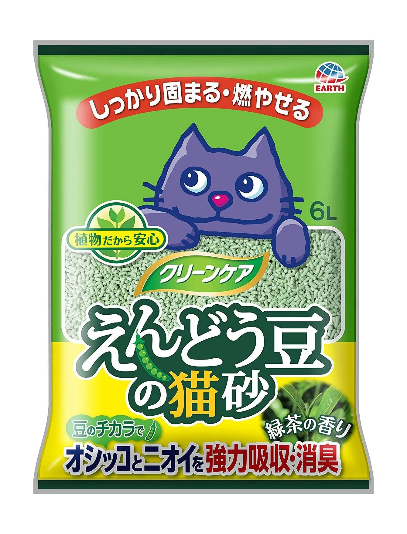 Earth Pet Green Pea Green Tea Cat Litter 6L
