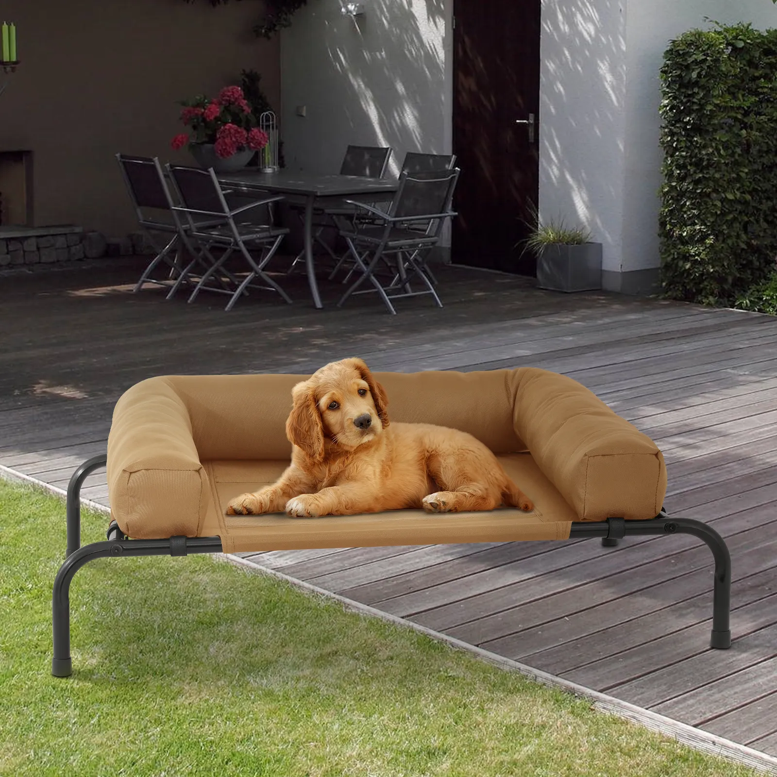 Elevated Dog Bed - w/ Removable Bolster - 35.5'' Length