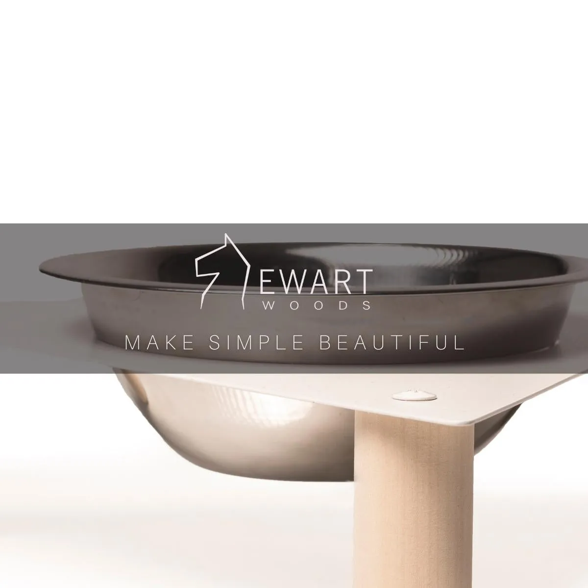 Elevated dog bowl (Metal and wood triangle)