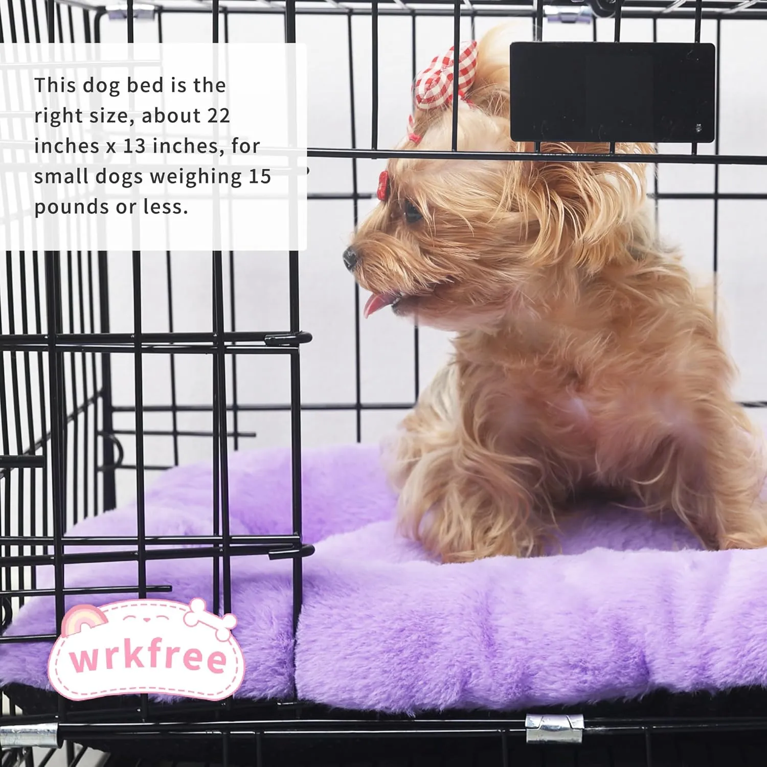Extra Small Dog Bed for Crates 22 Inch Super Soft Plush Indoor Pet Bed for Dogs, Puppies, Cats, and Rabbits Purple