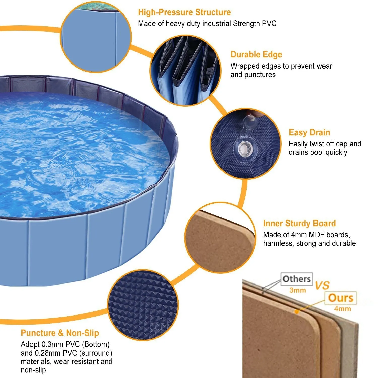 Foldable Pet Swimming Pool PVC
