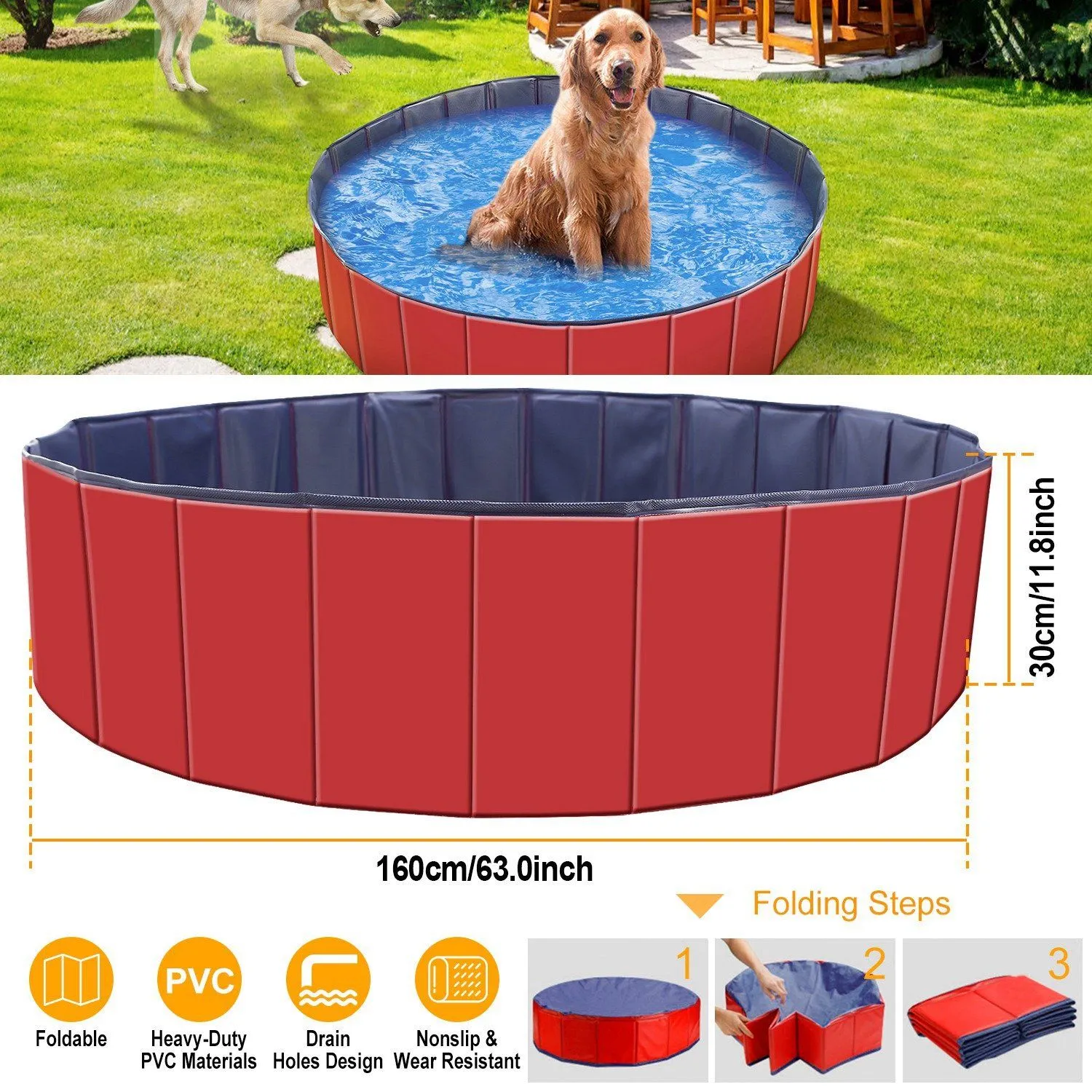Foldable Pet Swimming Pool PVC