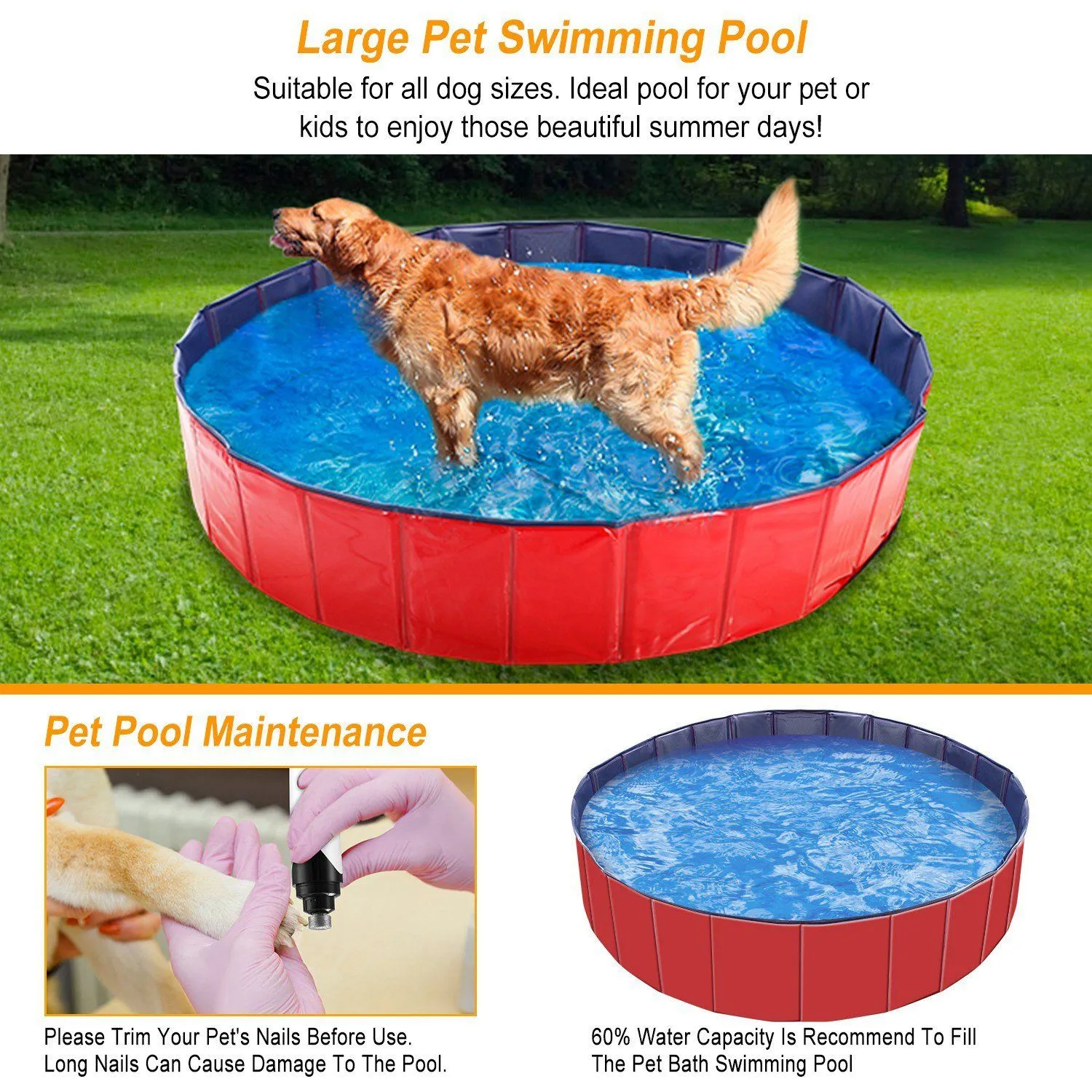 Foldable Pet Swimming Pool PVC