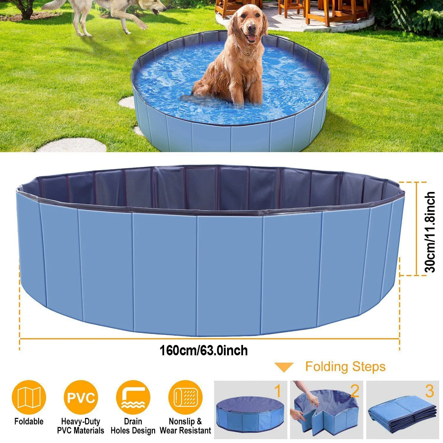 Foldable Pet Swimming Pool PVC