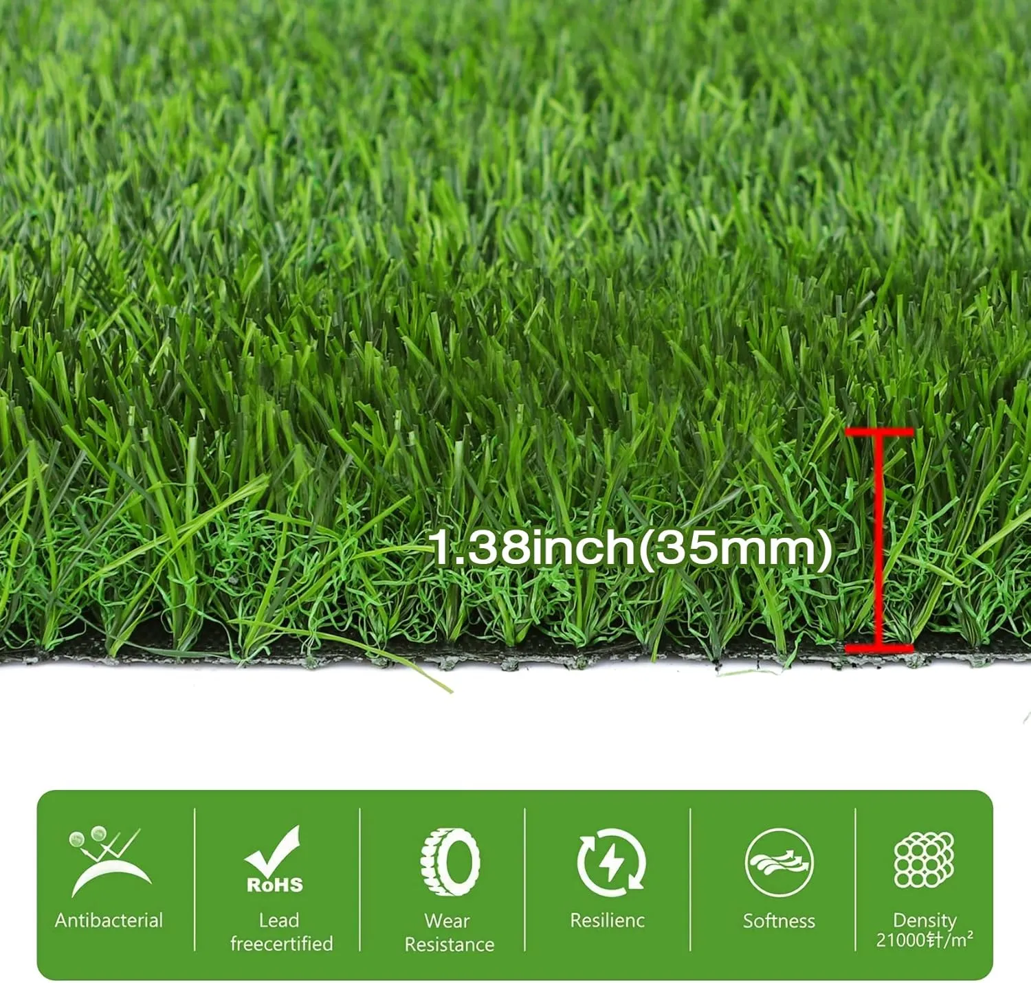 GLOBREEN 34" x 23" Fake Grass Pee Pad for Dogs Potty Training Turf Pets Mat - Indoor Outdoor Use