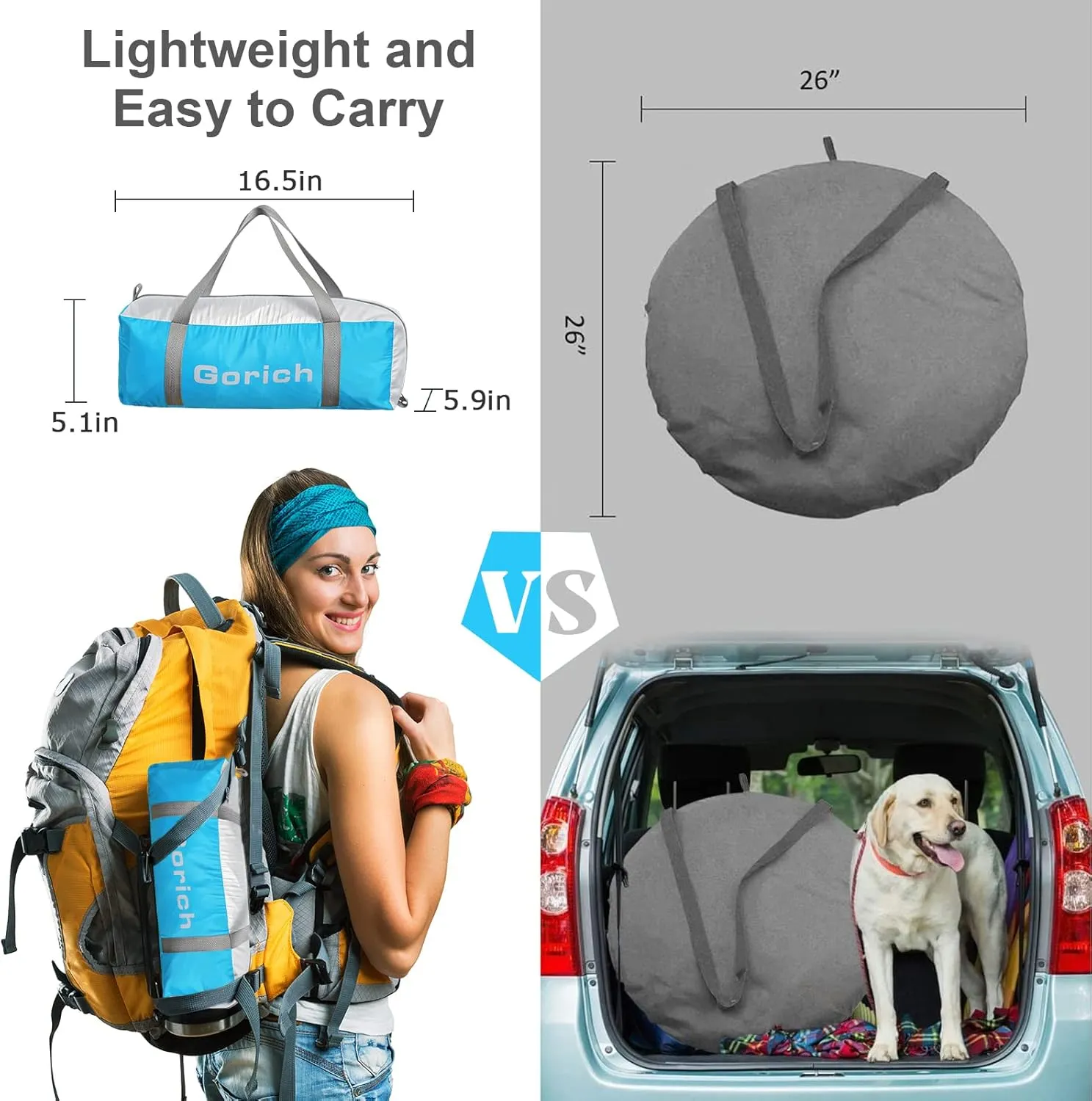 Gorich Beach Tent Sun Shelter for 3/4-5/6-7/8-10 Person with UPF 50 UV Protection, Lightweight & Easy Setup Beach Shade Canopy, Portable Beach Shade Tent Beach Cabana