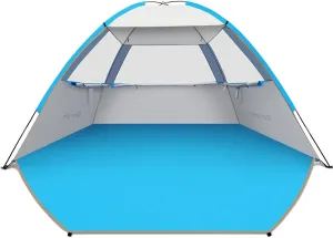 Gorich Beach Tent Sun Shelter for 3/4-5/6-7/8-10 Person with UPF 50 UV Protection, Lightweight & Easy Setup Beach Shade Canopy, Portable Beach Shade Tent Beach Cabana