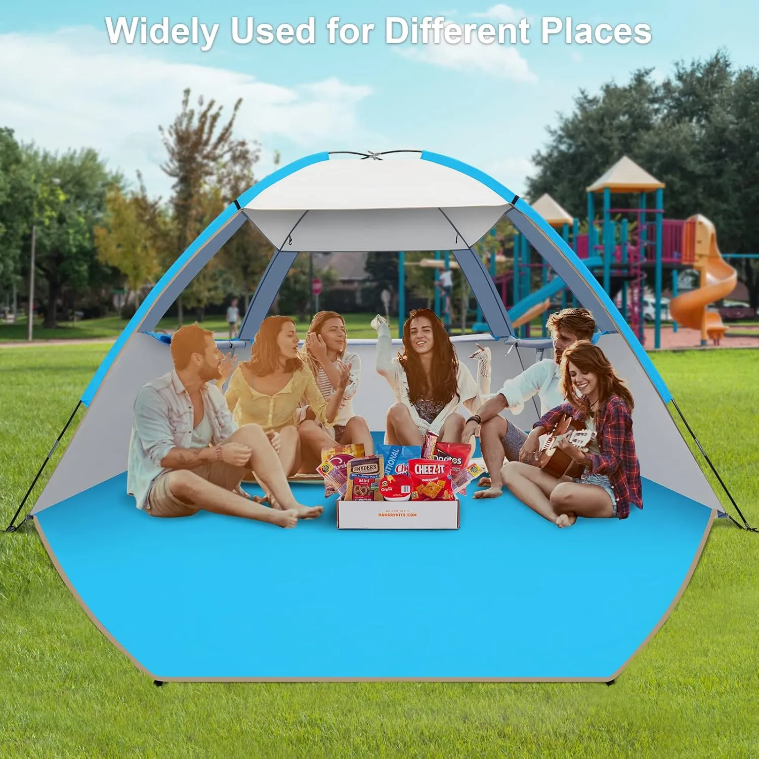Gorich Beach Tent Sun Shelter for 3/4-5/6-7/8-10 Person with UPF 50 UV Protection, Lightweight & Easy Setup Beach Shade Canopy, Portable Beach Shade Tent Beach Cabana