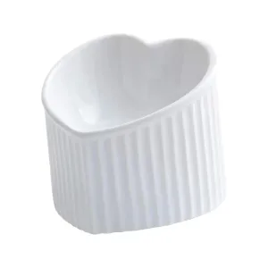 Heart-Shaped Ceramic Elevated Cat Bowl
