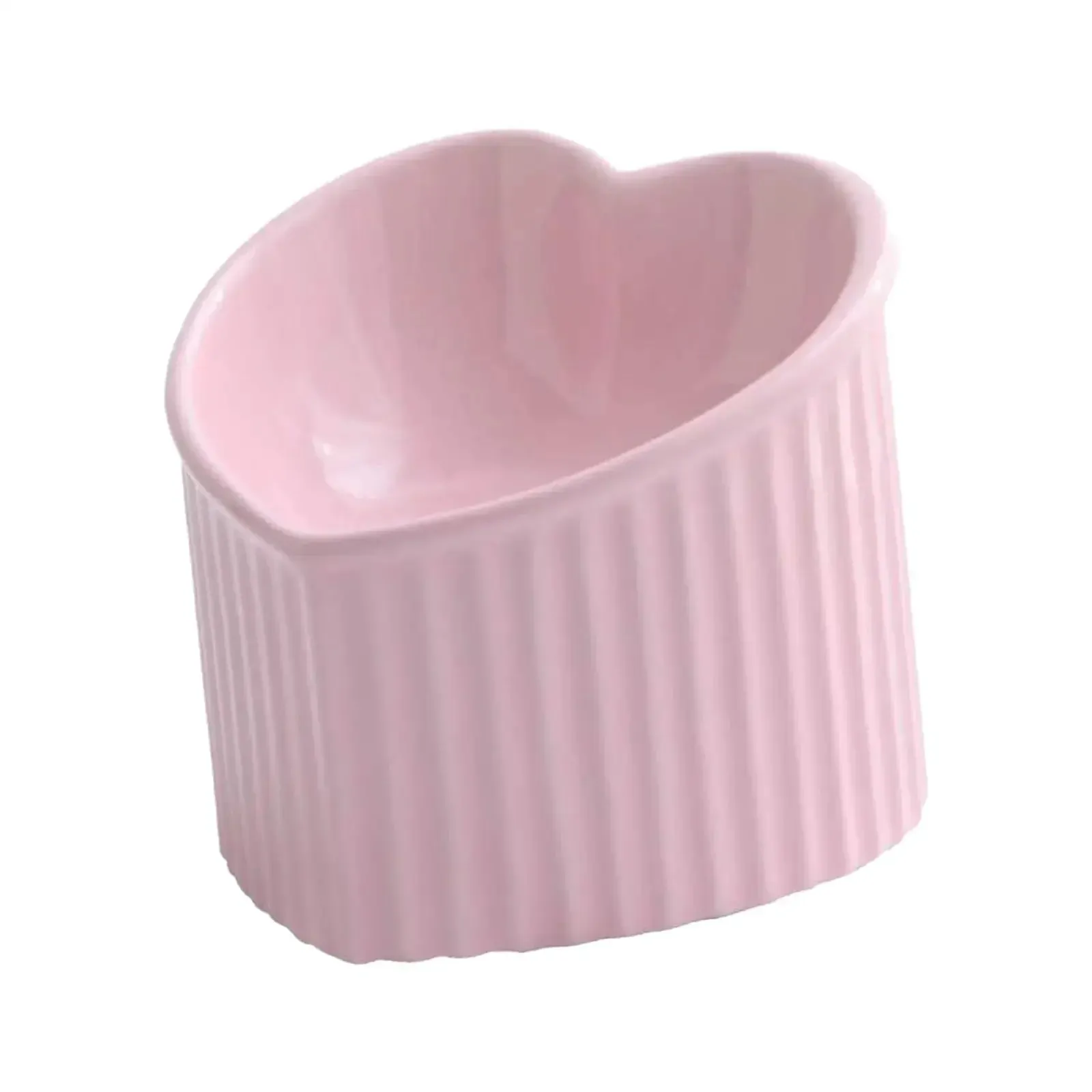 Heart-Shaped Ceramic Elevated Cat Bowl