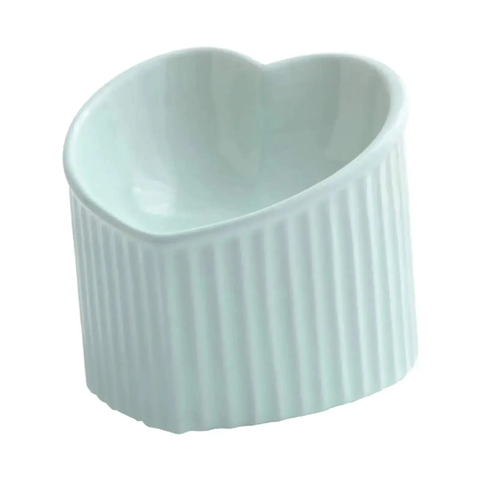 Heart-Shaped Ceramic Elevated Cat Bowl