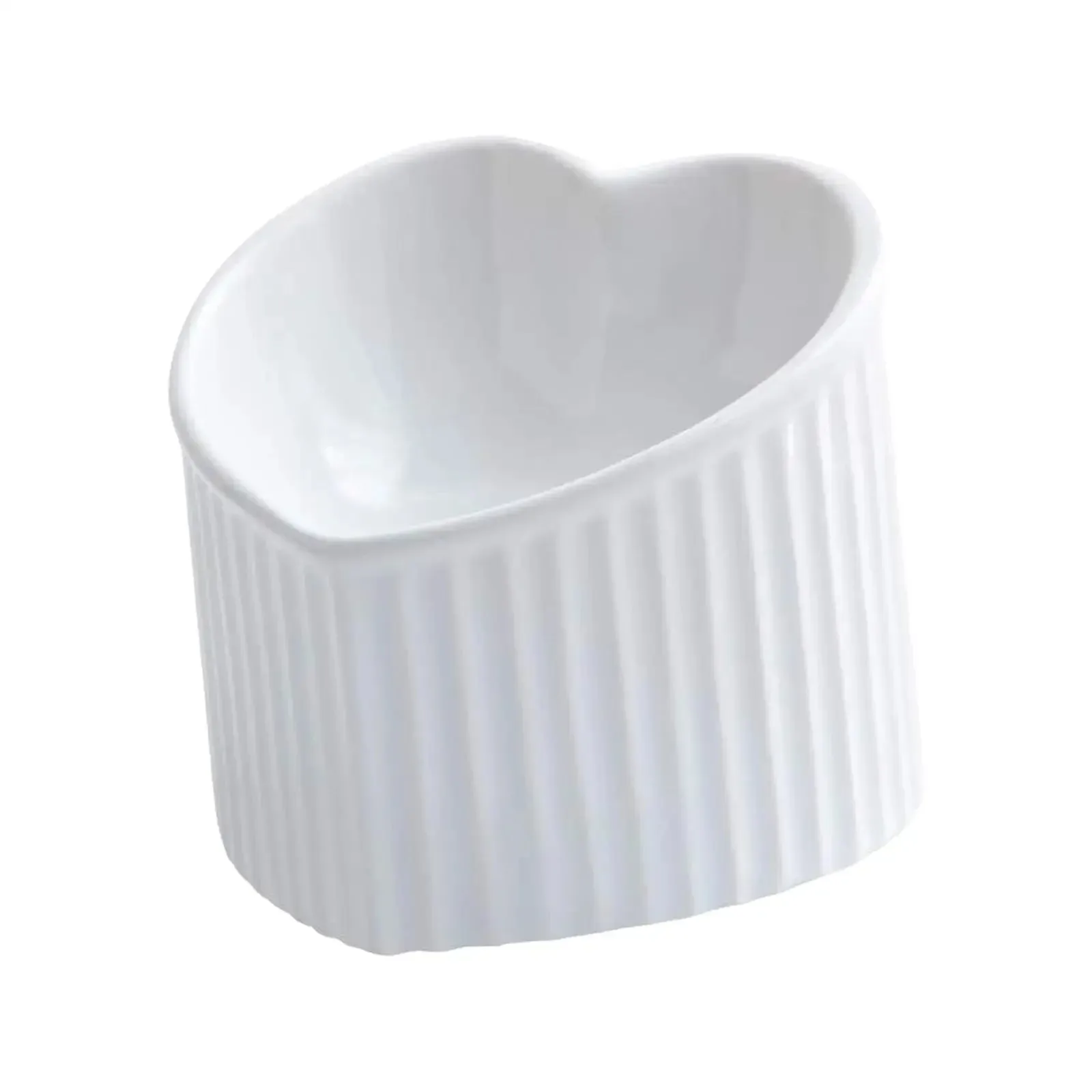 Heart-Shaped Ceramic Elevated Cat Bowl
