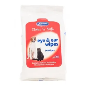 Johnsons Clean and Safe Eye and Ear Wipes 30-Pack