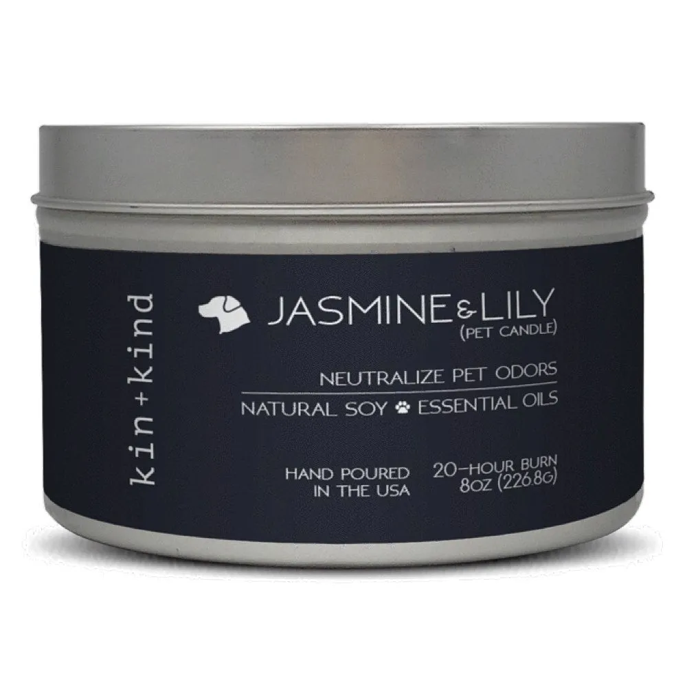 Kin Kind Jasmine & Lily Deodorizing Pet Candle 8oz