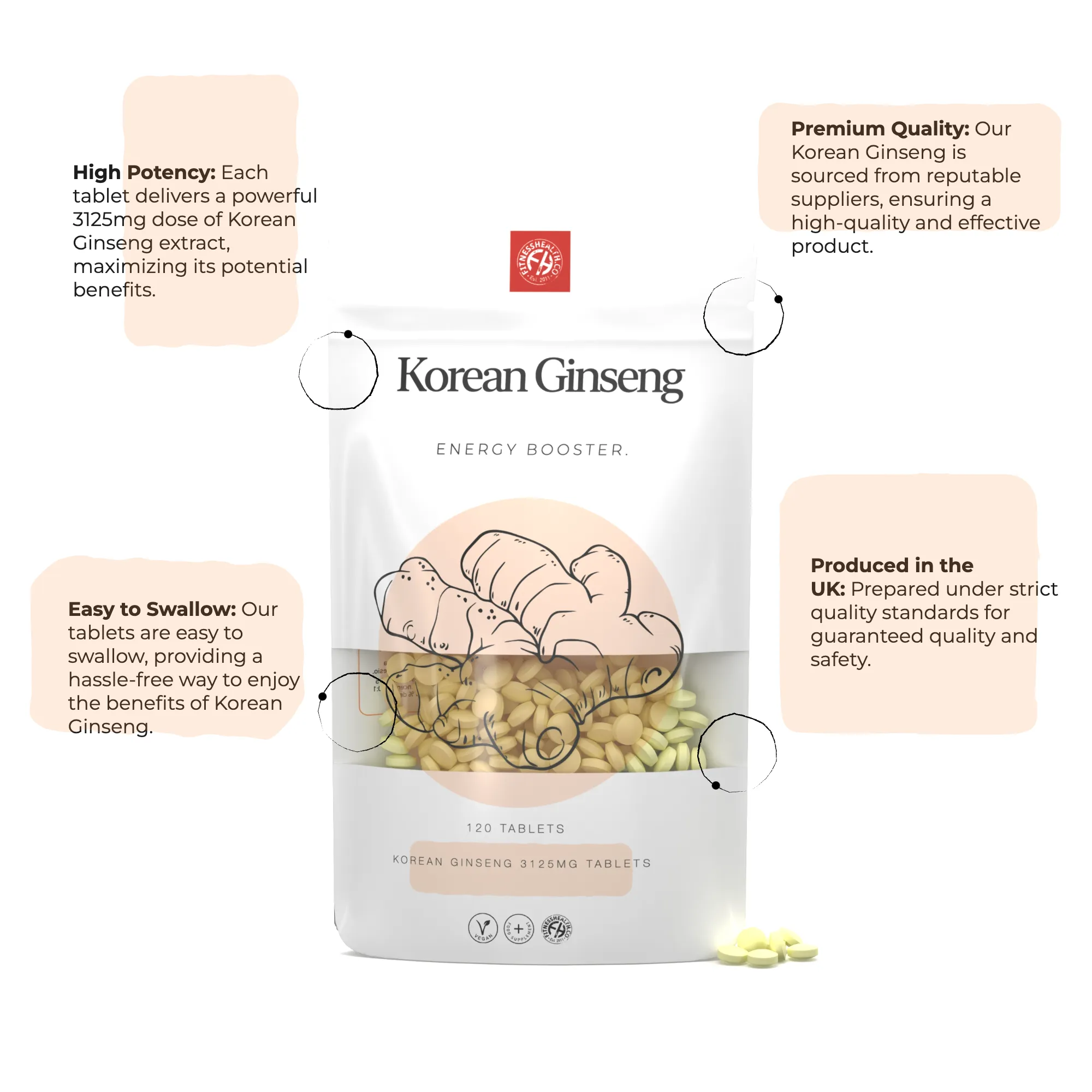 Korean Ginseng Extract 3125mg Tablet