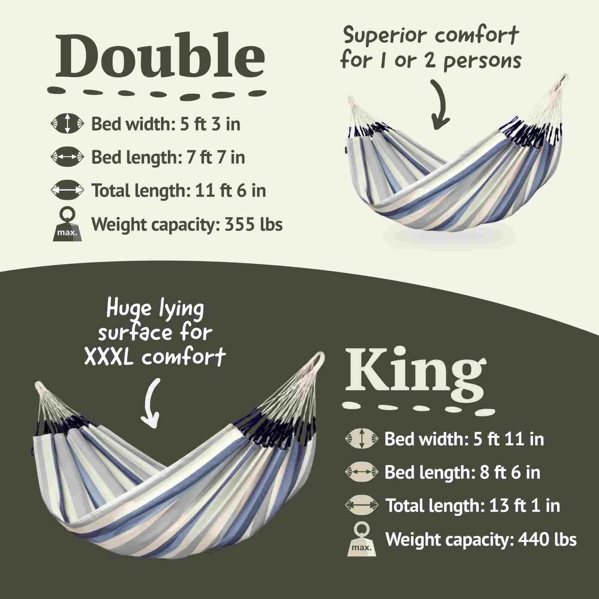 LA SIESTA Brisa Classic Hammock Swing (Double - W 160 cm)