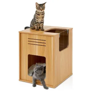 Large Cat House with Scratch Pad with Adjustable Baffle