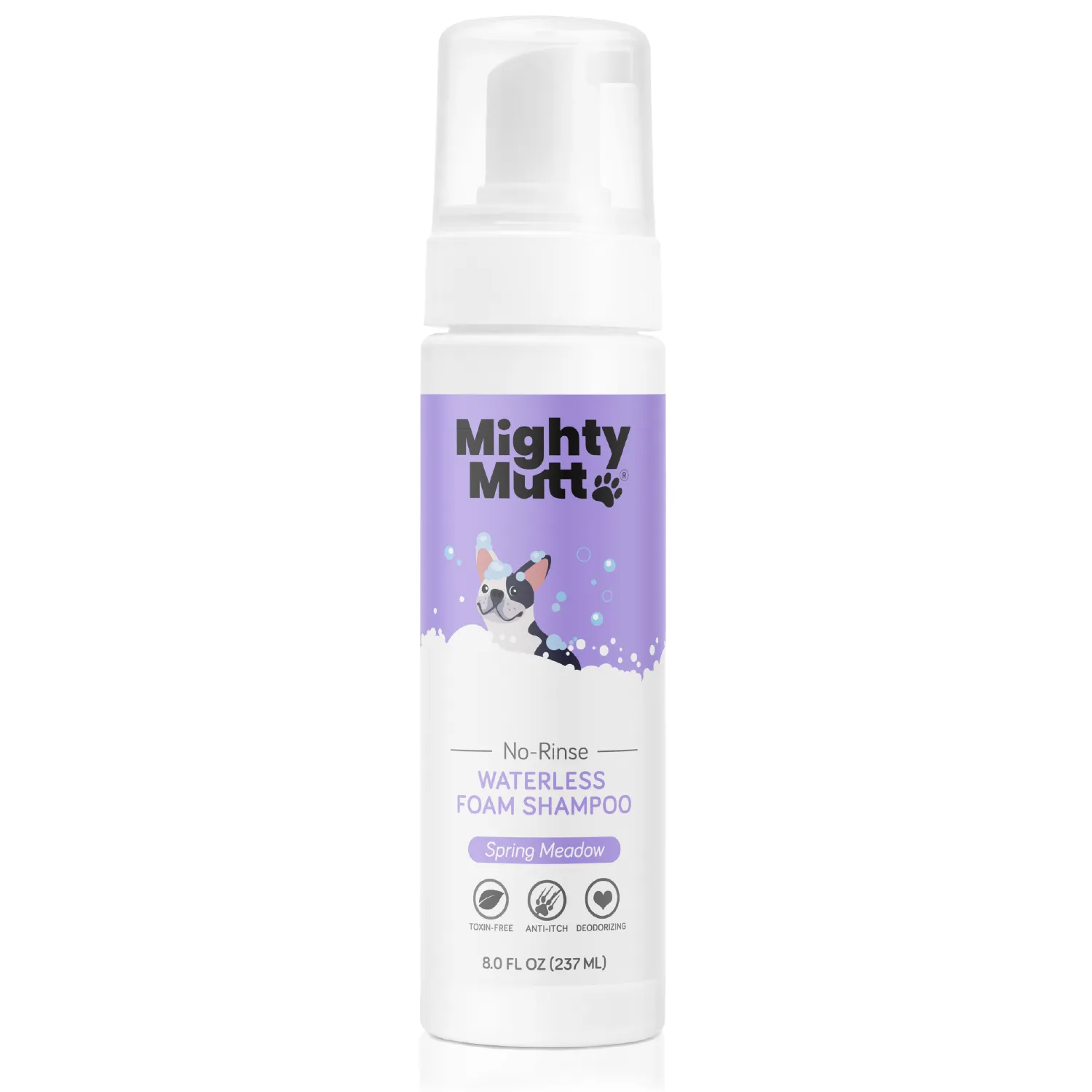 Mighty Mutt Waterless Foam Dog Shampoo - Anti-Itch, Deodorizing, Hypoallergenic - 8oz