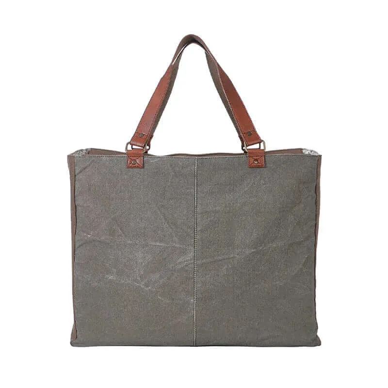 Mona B - Extra Large Canvas Handbag for Women | Zipper Extra Spacious Tote Weekender Bag for Grocery Shopping, Travel | Shoulder Bags for Women (Grey)