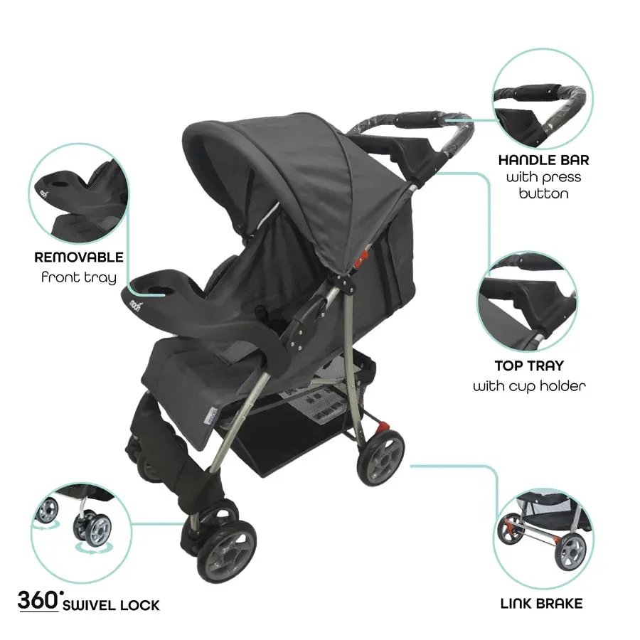 Moon Bezik - One Fold Stroller (Dark Grey)