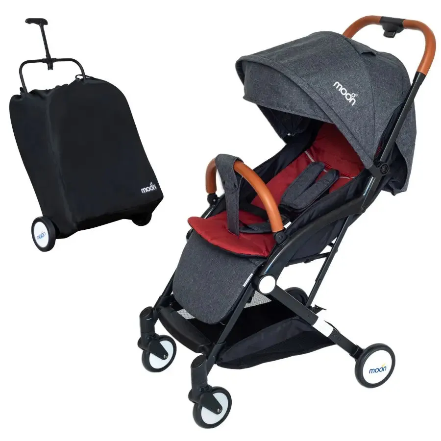 Moon Ritzi Travel Cabin Stroller-upto 0-18kg (Black/Red)
