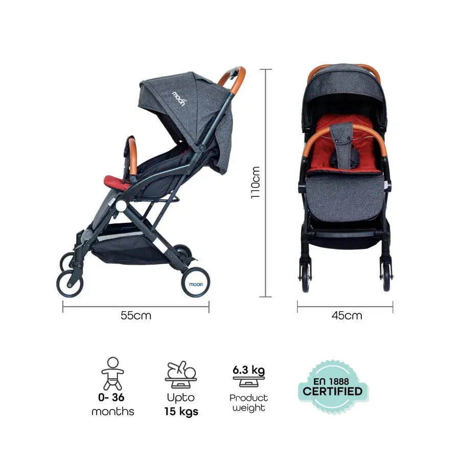 Moon Ritzi Travel Cabin Stroller-upto 0-18kg (Black/Red)