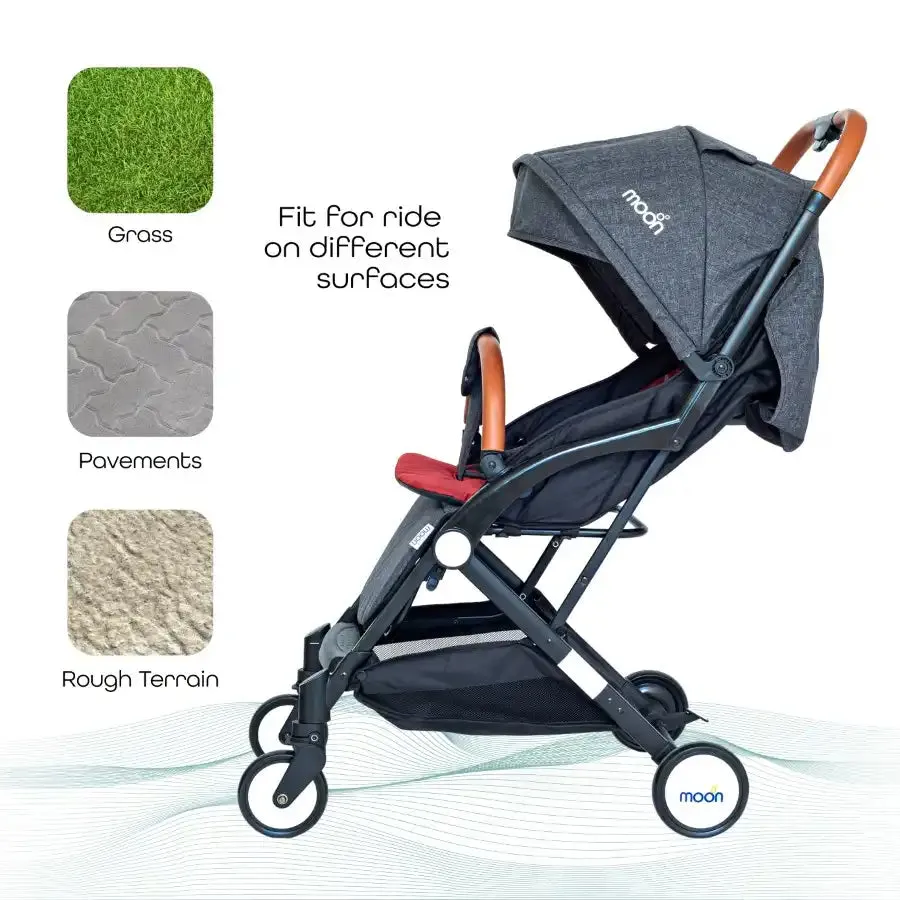 Moon Ritzi Travel Cabin Stroller-upto 0-18kg (Black/Red)