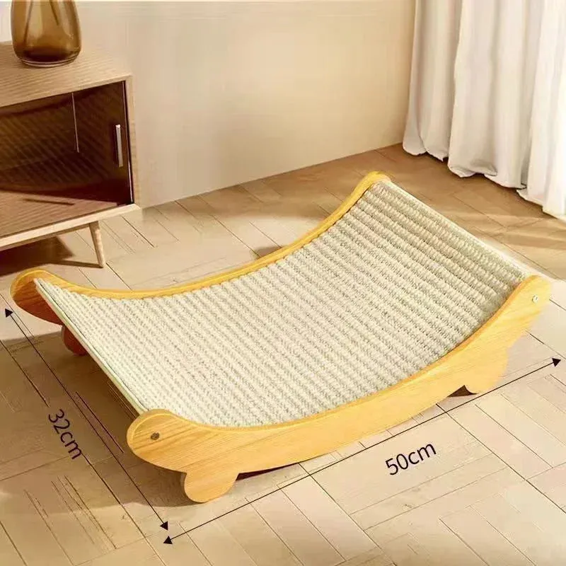 Multifunction Wooden Cat Scratching Pad & Sleeping Bed
