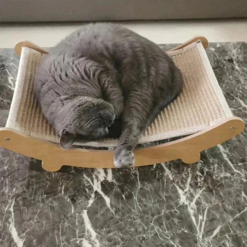 Multifunction Wooden Cat Scratching Pad & Sleeping Bed