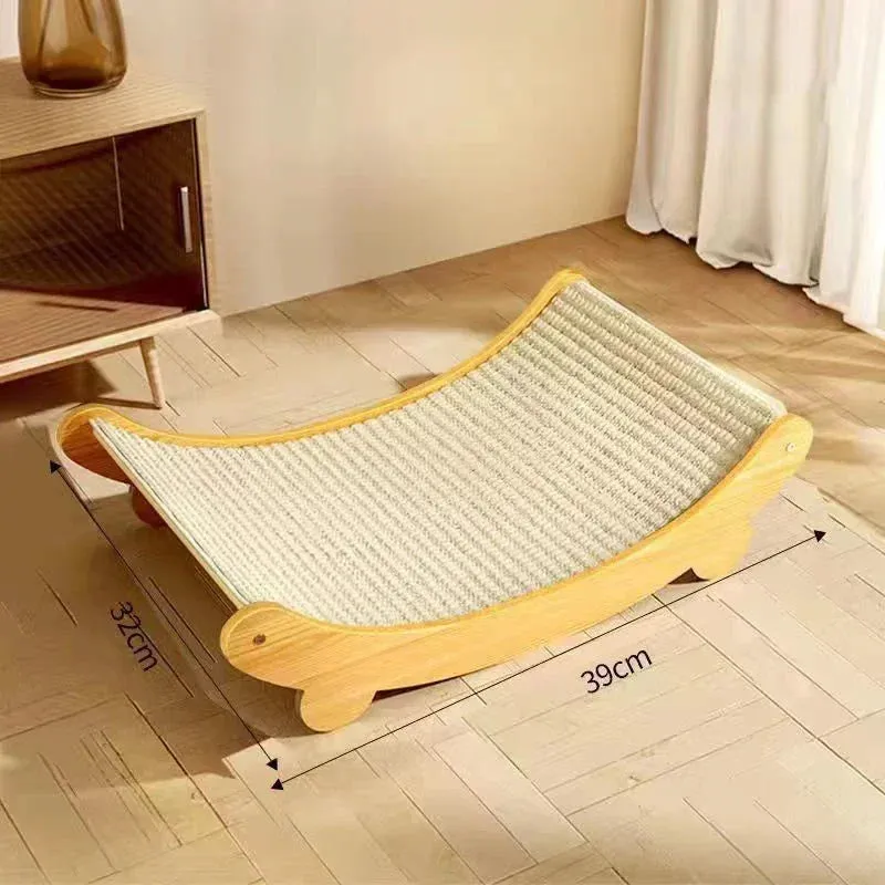 Multifunction Wooden Cat Scratching Pad & Sleeping Bed